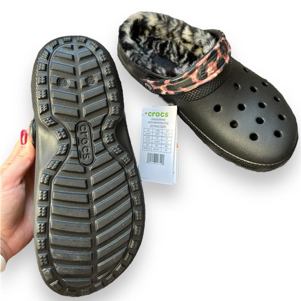 CROCS Classic Lined Animal Remix Clogs W7 M5